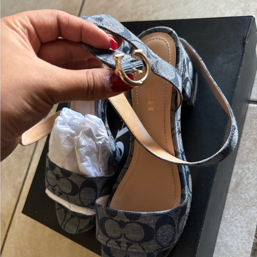 Coach Women's Black and Gray Heels